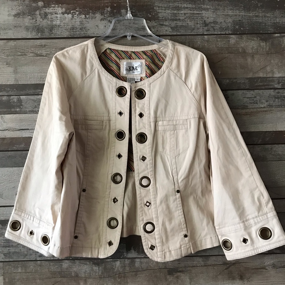 Live a Little cream jacket cutout Accents Lg.